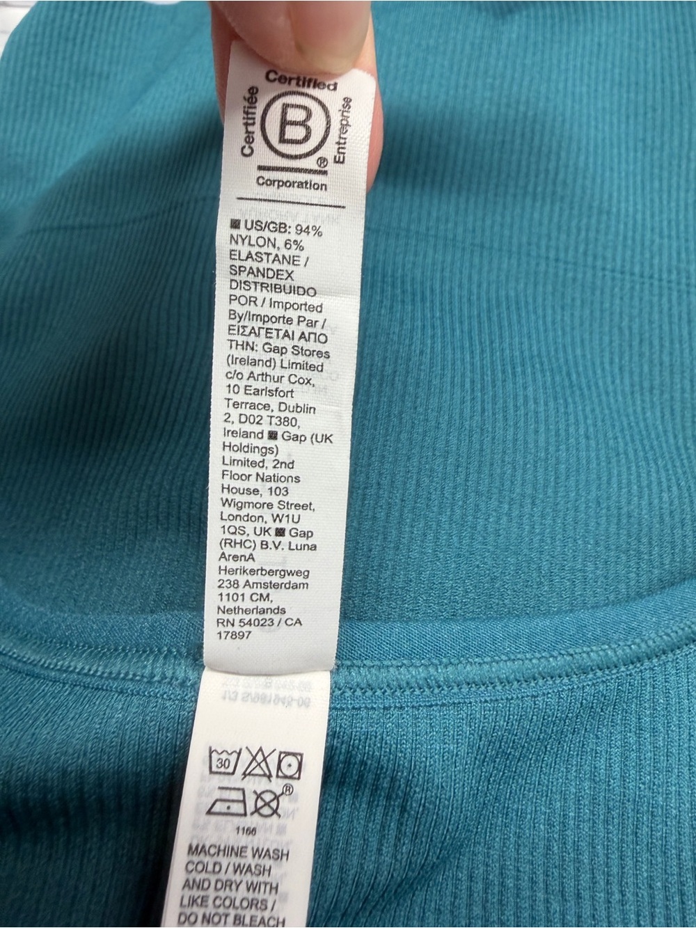 Athleta Aurora Ribbed V Neck Tank Top Deep Teal Sleeveless Stretch Small - Picture 7 of 9